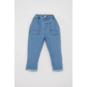 Erkek Bebek Duble Dar Paça Beli Lastikli Cepli Jean Pantolon D2517A524AU