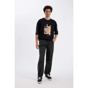 %100 Pamuk Yazlık Jogger Pantolon Wide Leg Bol Rahat Kesim Paraşüt Beli Bağcıklı Geniş Bol Paça C9151AX24AU