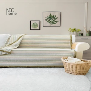 NDC Home Premium Renkli Keten Püsküllü Koltuk Örtüsü (170 x 220)