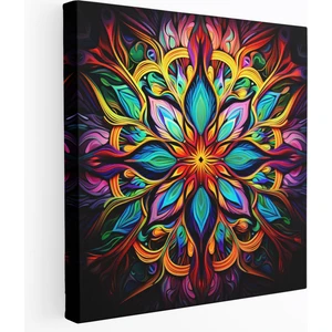 Painted Anarchy Funky Psychedelic Kaleydoskop Kanvas Tablo - Funky, Duvar Dekorasyonu, Renkler, Funky, 30 x 30 cm