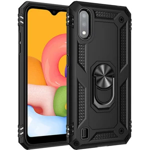 Samsung Galaxy A01 Çift Katmanlı ve Yüzüklü Tam Koruma Vega Premium Kılıf
