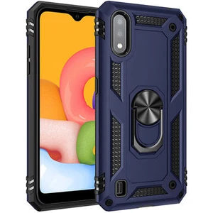 Samsung Galaxy A01 Çift Katmanlı ve Yüzüklü Tam Koruma Vega Premium Kılıf