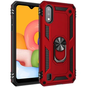Samsung Galaxy A01 Çift Katmanlı ve Yüzüklü Tam Koruma Vega Premium Kılıf