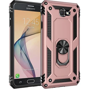 Samsung Galaxy J7 Prime Çift Katmanlı ve Yüzüklü Tam Koruma Vega Premium Kılıf