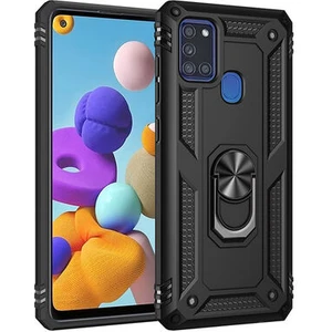 Samsung Galaxy A21S Çift Katmanlı ve Yüzüklü Tam Koruma Vega Premium Kılıf