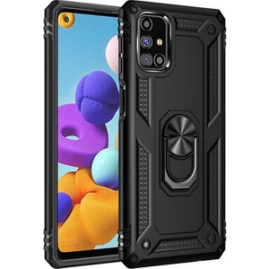 Samsung Galaxy M31S Çift Katmanlı ve Yüzüklü Tam Koruma Vega Premium Kılıf