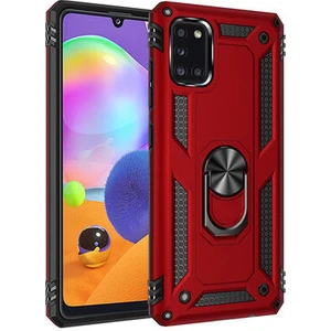Samsung Galaxy A31 Çift Katmanlı ve Yüzüklü Tam Koruma Vega Premium Kılıf