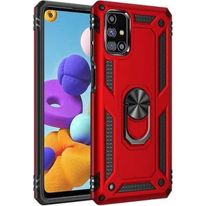 Samsung Galaxy M31S Çift Katmanlı ve Yüzüklü Tam Koruma Vega Premium Kılıf
