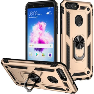 Huawei P Smart Çift Katmanlı ve Yüzüklü Tam Koruma Vega Premium Kılıf