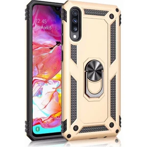Samsung Galaxy A70 Çift Katmanlı ve Yüzüklü Tam Koruma Vega Premium Kılıf