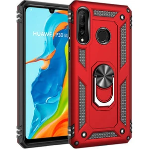 Huawei P30 Lite Çift Katmanlı ve Yüzüklü Tam Koruma Vega Premium Kılıf