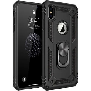 iPhone Xs Max Çift Katmanlı ve Yüzüklü Tam Koruma Vega Premium Kılıf