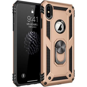 iPhone Xs Max Çift Katmanlı ve Yüzüklü Tam Koruma Vega Premium Kılıf
