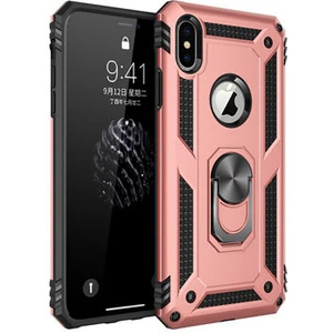 iPhone Xs Max Çift Katmanlı ve Yüzüklü Tam Koruma Vega Premium Kılıf