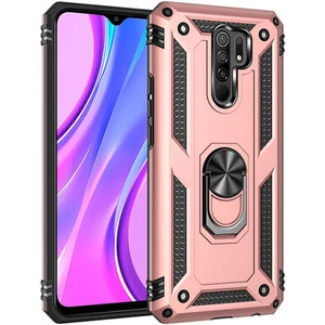 Redmi 9 Çift Katmanlı ve Yüzüklü Tam Koruma Vega Premium Kılıf