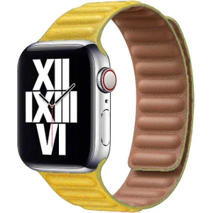 Casemax ​​​watch Ultra 49MM Kordon Uyumlu Krd-34 Deri Strap Kayış Zore - Sarı