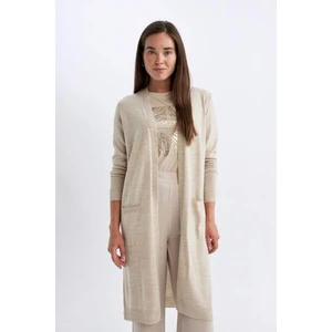 Regular Fit V Yaka Basic Düz Cepli Uzun Triko Hırka G5685AZ24AU
