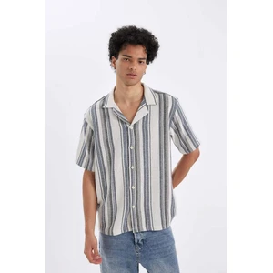 Regular Fit Yazlık Apaş Yaka Kısa Kollu Gömlek D4723AX24HS