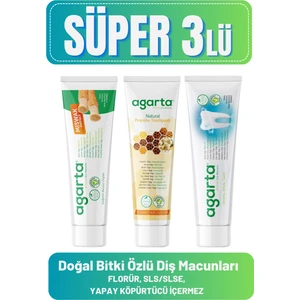 Doğal Diş Macunları(Misvak 100 ml + Propolis 100 ml + Bitki Özlü 100 Ml)