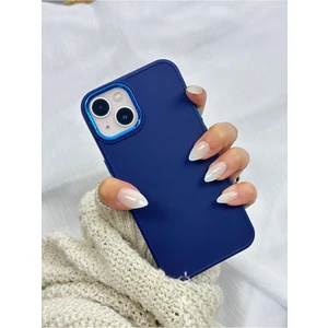 Vip Case Apple iPhone 13 ve Apple iPhone 14 Uyumlu Parlak Metal Detaylı Tuşu Kolay Basmalı Pastel Silikon Ruby Kılıf