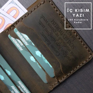 İsme Özel Deri Cüzdan El Yapımı  Deri Erkek Cüzdan Kartlık Haki Renk Doğum Günü Hediyesi Hediyelik Cüzdan Kişiye Özel Kartlık Erkek Arkadaşa Babaya Kocaya Hediye Cüzdan
