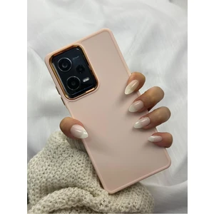 Redmi Note 12 Pro |5g| Parlak Metal Detaylı Pastel Silikon Lansman Ruby Kılıf