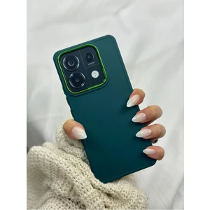 Redmi Note 13 Pro 5g  (Sadece 5g Uyumlu)  Parlak Metal Detaylı Pastel Silikon Lansman Ruby Kılıf