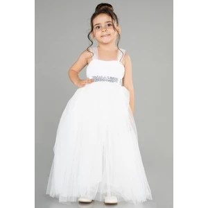 Askılı Beli Pullu Uzun Kız Çocuk Abiye ABU3031