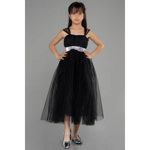 Askılı Beli Pullu Uzun Kız Çocuk Abiye ABU3031