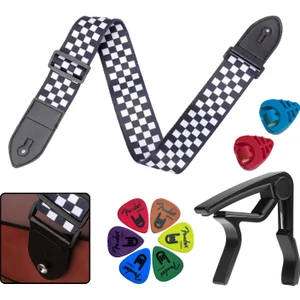 SR-11WB-PAK Desenli Gitar Omuz Askısı Metal Capo
