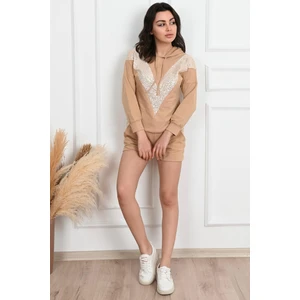 Pul Payet Detaylı Şortlu Ikili Takımı 9027