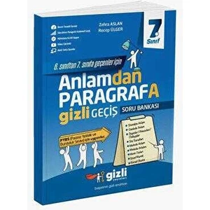 Gizli Yayınları 7. Sınıf Anlamdan Paragrafa Gizli Geçiş Soru Bankası 1000 Sayfa Türkçe