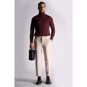 Beli Yarım Lastikli Chino Slim Fit Crop Pantolon Açık Bej