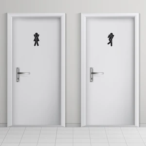 Cajuart Siyah Ahşap Kadın Erkek Acil Tuvalet Yönlendirme Levhası Wc Bay Bayan Ikaz