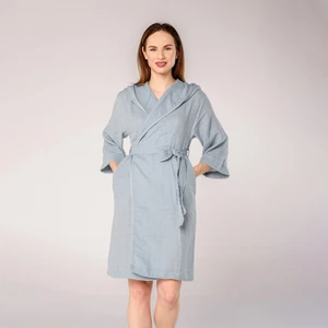 Başak Nakışlı Müslin Bornoz Turkuaz