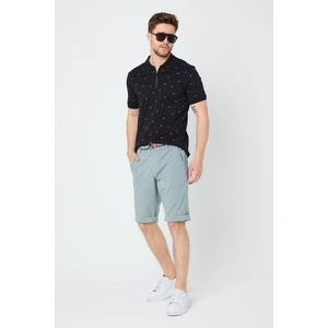 Erkek Duman Pamuklu Kemer Hediyeli Yandan Cepli Relaxed Fit Kapri Şort