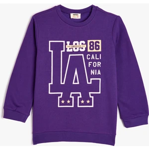 Sweatshirt Uzun Kollu Bisiklet Yaka Şehir Temalı Şardonlu