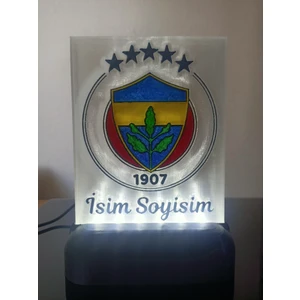 3D Dönüşüm Atölyesi Dekoratif LED Lamba Kişiye Özel İsimli Sarı-Lacivert Taraftar M1