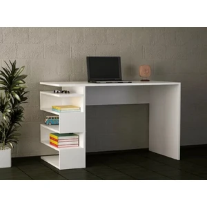 Aden Home Beyaz Çalışma Masası, Kitaplıklı Çalışma Masası, Ofis Çalışma Masası, Ders Çalışma Masası- CM75