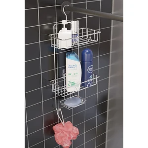 2 Katlı Askılı Duşakabin Rafı, Banyo Rafı, Banyo Düzenleyici Krom Renk