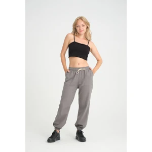 Twenty3 Kadın Basic Beli Ve Paçası Lastikli Rahat Kalıp Gabardin Kumaş Jogger Pantolon