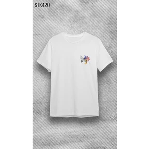 Unisex Bisiklet Yaka Minimal Baskılı Tshirt/ T-Shirt- Cocuk T-Shirt/ Beyaz Kadin T- Shirt