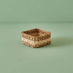 Bella Maison Lucia Kare Hasır Sepet Naturel (18X18X8 Cm)