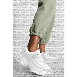 Summits Air Cooled Memory Foam D'lites Fresh Start Leather Sneaker Hakiki Deri Hafızalı Taban Günlük Spor Ayakkabı Beyaz