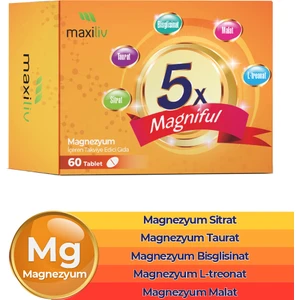Magniful Magnezyum 60 Tablet -Sitrat, Taurattan, Glisinat, Malat, L-Treonat