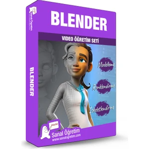 Sanal Öğretim Blender 4.1 Modelleme, Renklendirme, İskeletlendirme Video Ders Eğitim Seti