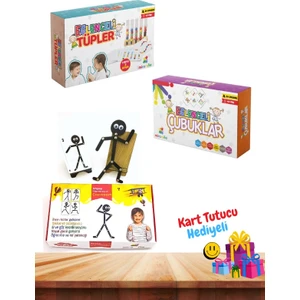 3'lü Eğitim Seti Çöp Adam Eğitici Tüpler ve Çubuklar Kutu Oyunları