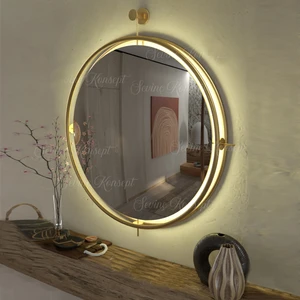 Sevinç Konsept Istanbul Gold Kablosuz Led'li Ayna, Metal Dekoratif Hol Duvar Salon Mutfak Banyo Wc Ofis Aynası