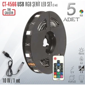 CT-4566 USB Rgb Şerit LED Set (3mt)