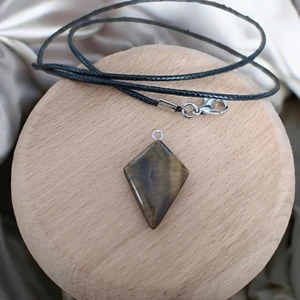 Mga Doğaltaş Kılıç Kaplan Gözü Doğal Taş Kolye Orijinal Değerli Taş Kolye Çivi Kesim Orijinal Doğal Taş Kolye